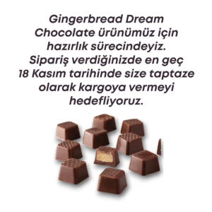 Yılbaşı hediyesi için el yapımı Gingerbread Dream Chocolate, zencefilli kurabiye ve beyaz çikolata dolgulu özel yılbaşı çikolatası